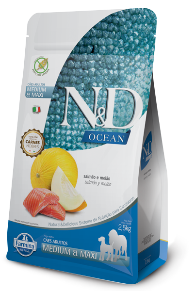 N&D OCEAN SALMÓN Y MELÓN MEDIUM - MAXI BREEDS 2,5kg