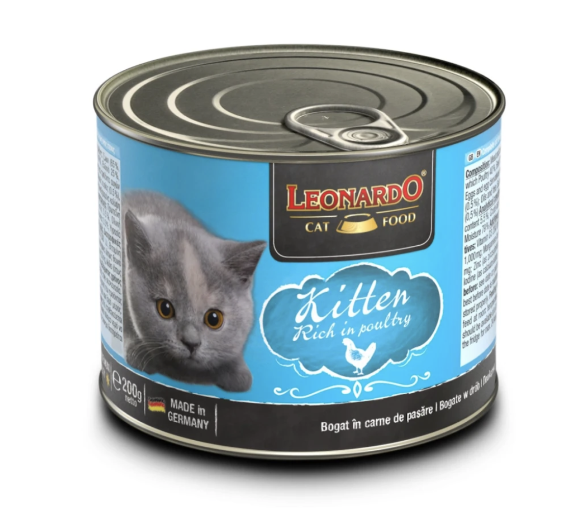 ALIMENTO HÚMEDO COMPLETO PARA GATITOS | LEONARDO KITTEN RICH IN POULTRY
