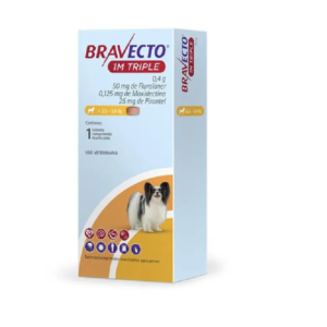 Desparasitante Para Perros Bravecto 1 M Triple 50 MG 2.5 a 5 Kg