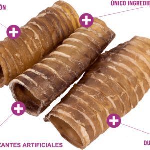 Premio Perro Rollo Tráquea Res Natural Mas Q Pets